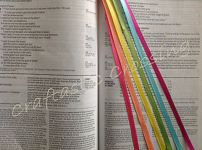 Pastel Rainbow 6 Ribbons Multi Page Bookmark Bible Study Hymnal Handmade Gift