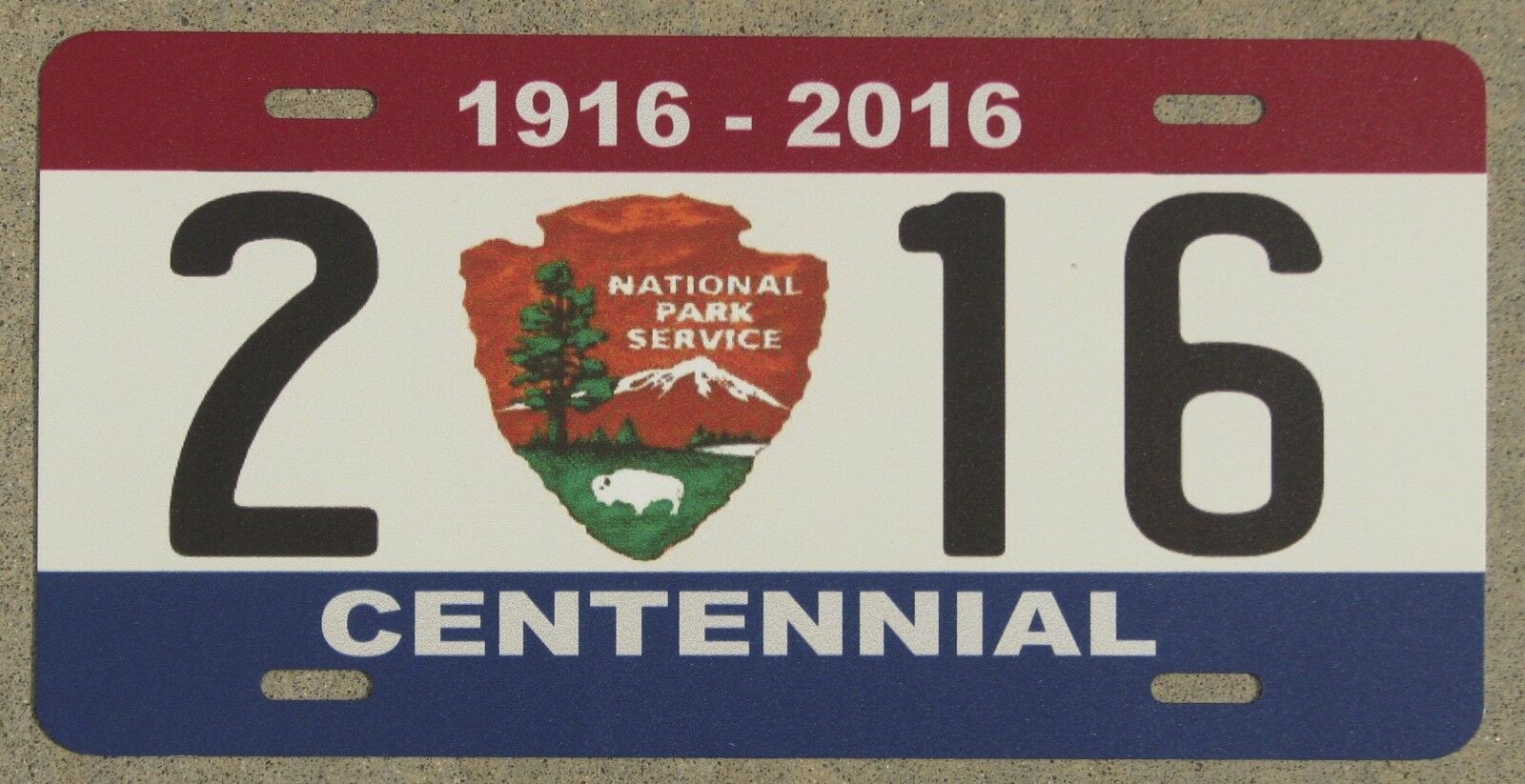 National Park Service Centennial Souvenir License Plate 1916