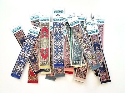 Bulk Set Of 10 Miniature Woven Carpet Bookmarks, Kilim Tapestry Turkish Greek