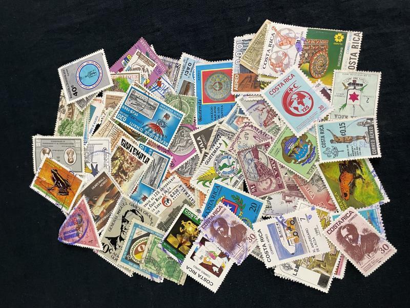 Lot Of 85 Used Central American Stamps 1970s 1980s 1990s Costa Rica Guatemala