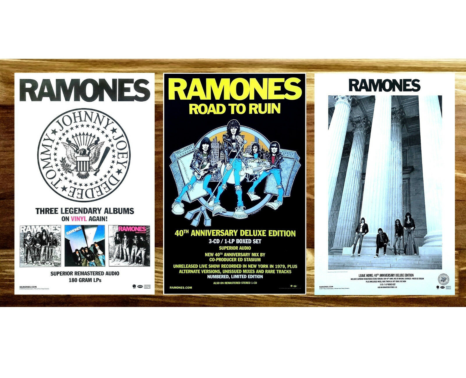 Ramones Rocket To Russia | Road To Ruin | Leave Home Ltd Ed 3 Rare Posters Lot!
